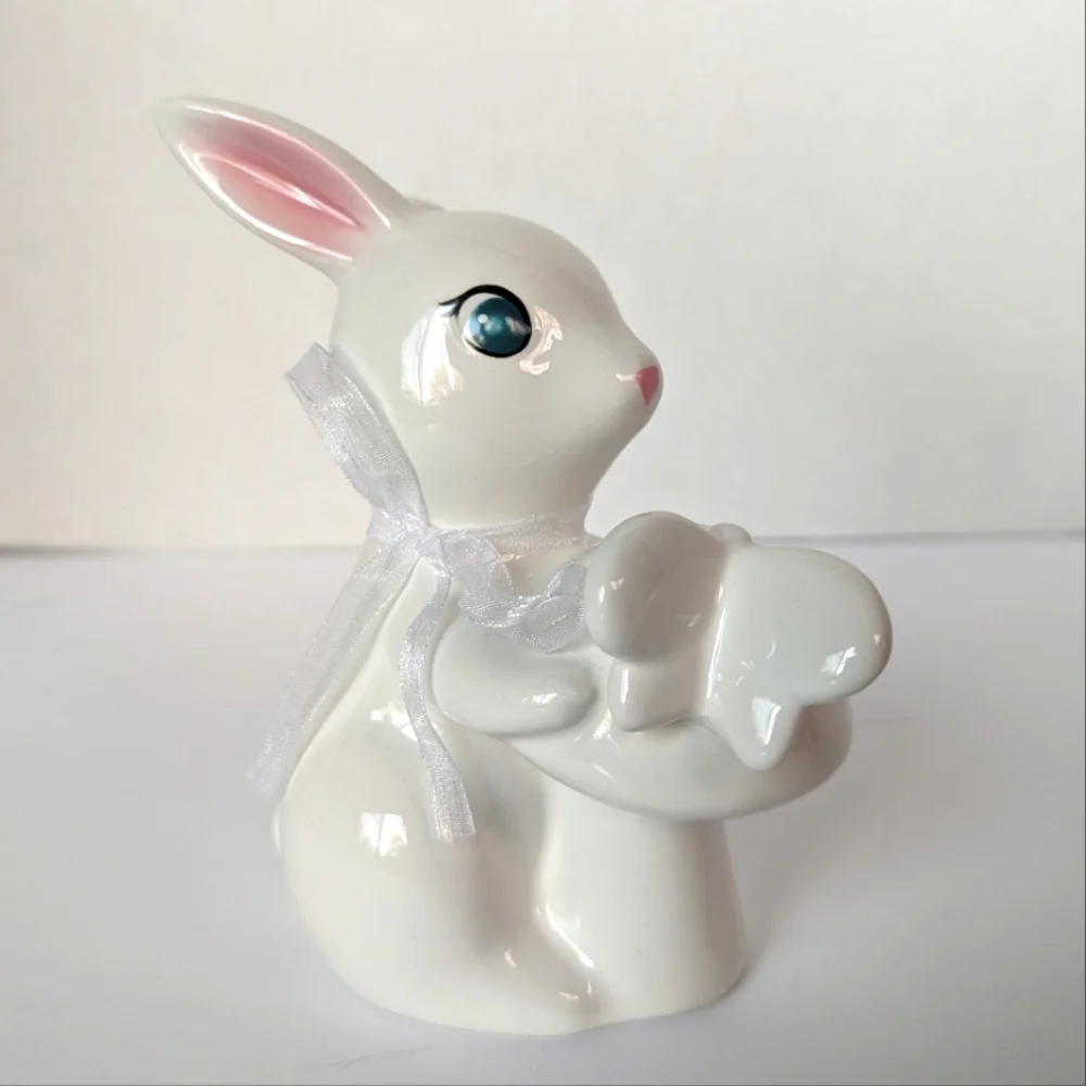 Target Easter Bunny Mushroom Spritz Spring White Ceramic Retro Style Figure